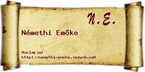 Némethi Emőke névjegykártya